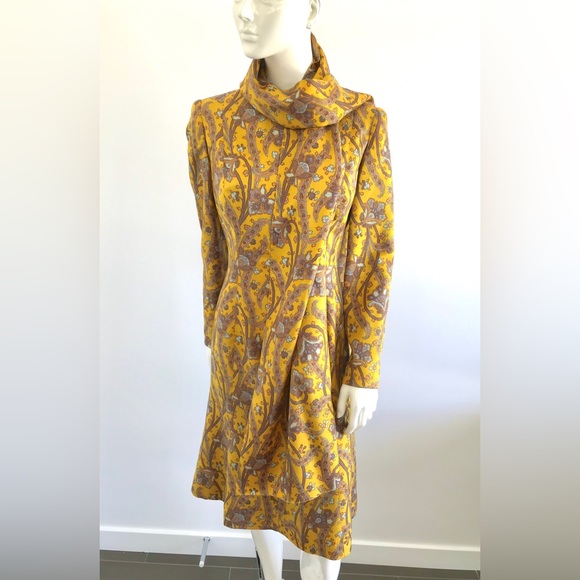 Beautiful Vintage 1980s 1990s David Hayes Floral Dress Front Zipper & Scarf - Picture 6 of 16